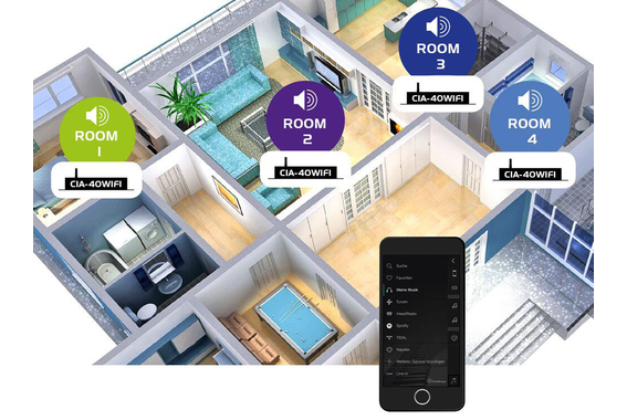 Omnitronic CIA-40WIFI Wi-Fi Multiroom Streaming Amplifier System image 3
