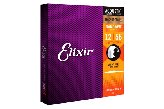 Elixir 16077 Cordes Acoustiques Bronze Au Phosphore Nanoweb Light/Medium image 3