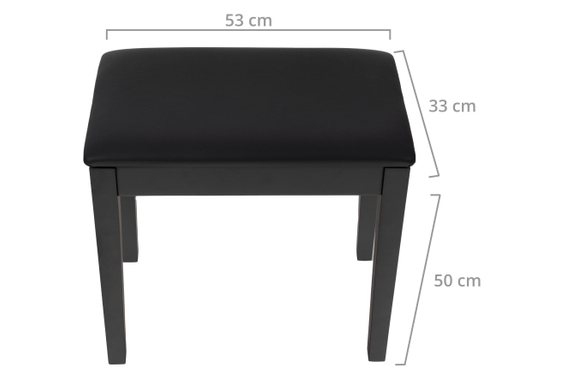 Classic Cantabile Pianobank Model S Zwart Mat image 3