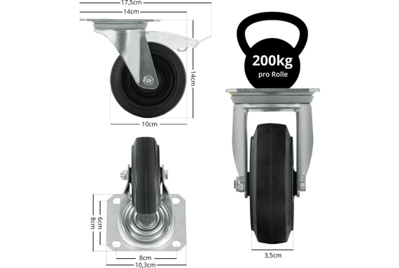 Pronomic Zwenkwielenset Voor XANA Subwoofer image 3