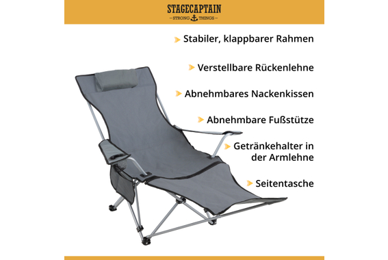 Stagecaptain CSF-600 MKII Nick Campingsessel mit Fußstütze  - Retoure (Zustand: sehr gut) image 3