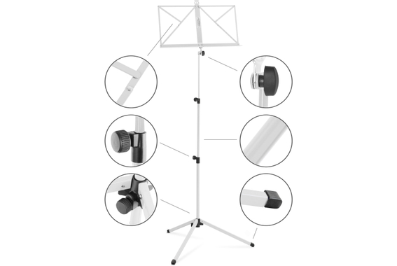 Classic Cantabile 100 Pupitre Medium Blanc Lot de 10 image 3