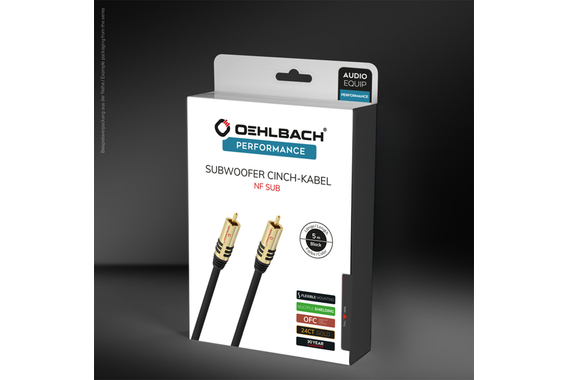 Câble Subwoofer Oehlbach NF Sub Cinch 3m Noir image 3
