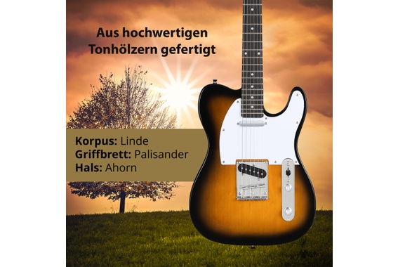 Rocktile Pro TL100-SB Chitarra Elettrica 2-Tone Sunburst image 3