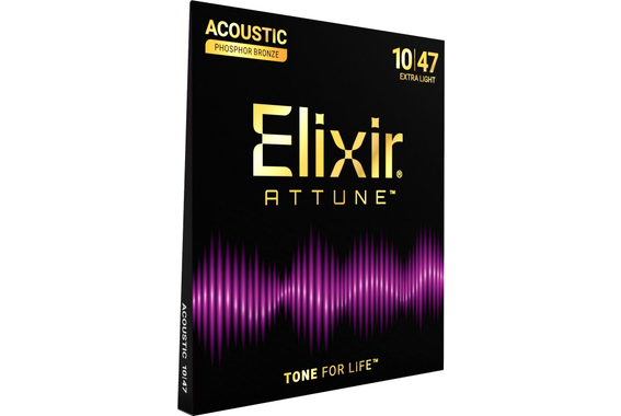 Elixir Attune Phosphor Bronze Acoustic Guitar Strings Extra Light 10-47 image 3