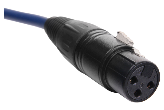 Pronomic Stage DMX3-0,5 Câble DMX 0,5m bleu avec contacts dorés image 3