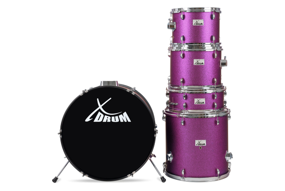 XDrum Semi 22" Standard Batterie Satin Purple Sparkle incl. École image 3