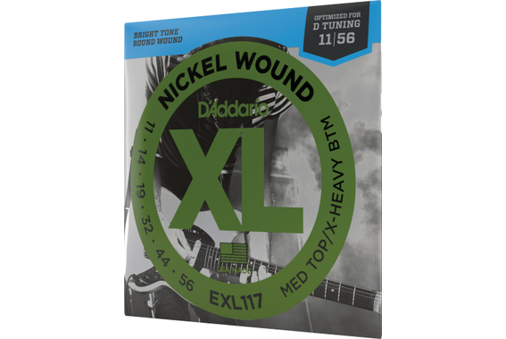 D'Addario EXL117 Medium Top/Extra Heavy Bottom 5x Set image 3