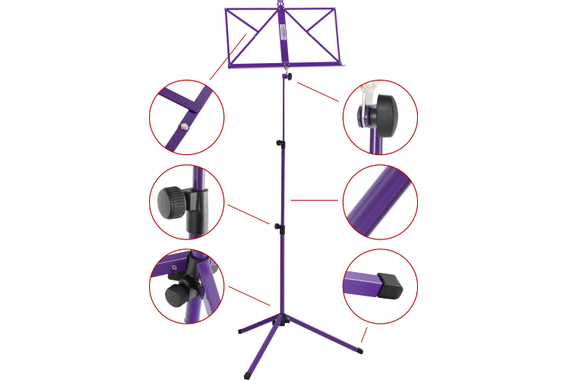 Classic Cantabile 100 Pupitre Medium Lilas 3x Set image 3