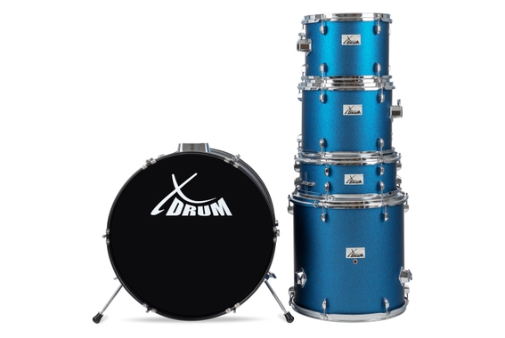 XDrum Semi 22" Standard Batterie Satin Blue Sparkle incl. École image 3
