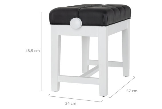 Classic Cantabile Piano Bench Model X White Matte image 3