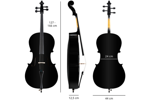 Classic Cantabile CP-100BK 4/4 Cello Set Schwarz  - Retoure (Zustand: gut) image 3