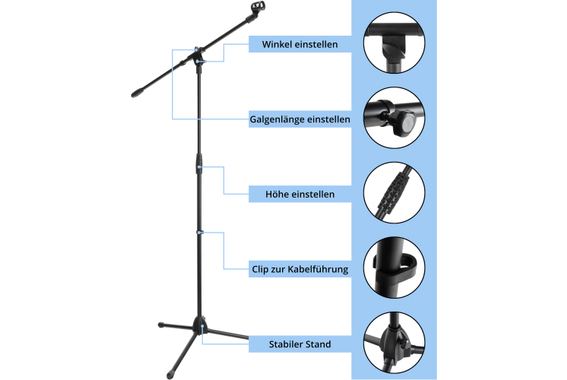 McGrey MBS-01 Pied de Micro avec Perche et Pince Micro 5x Set image 3