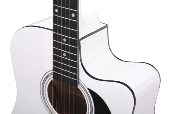 Classic Cantabile WS-10WH-CE Westerngitaar wit met pickup tas set image 3