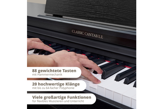 Classic Cantabile DP-220 SM E-Piano Schwarz matt  - Retoure (Zustand: sehr gut) image 3