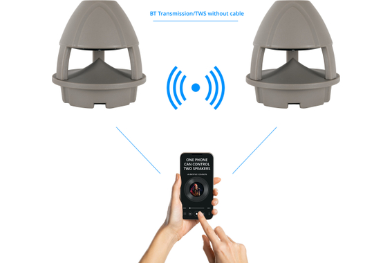 McGrey WPL-660GY BT 360° Enceintes Extérieures Bluetooth Paire Gris image 3