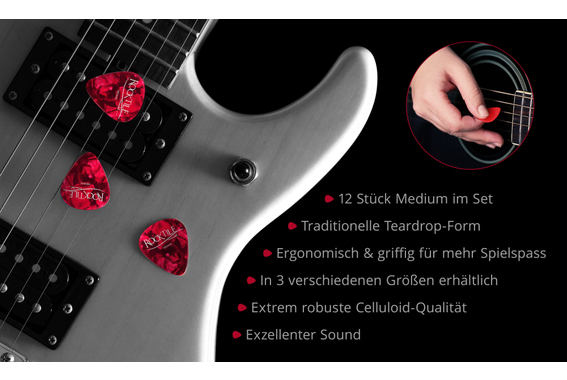 Rocktile Plettri Red Tortoise Medium Confezione Da 36 image 3