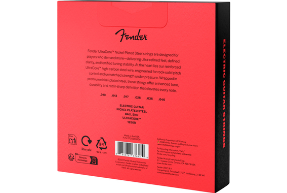 Fender UltraCore 1250R Nickel Plated Cuerdas De Guitarra Eléctrica 010-046 Set De 3 image 3