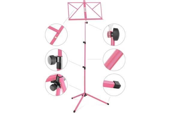 Classic Cantabile 100 Pupitre Medium Rose Set incl. Boîte de Rangement image 3