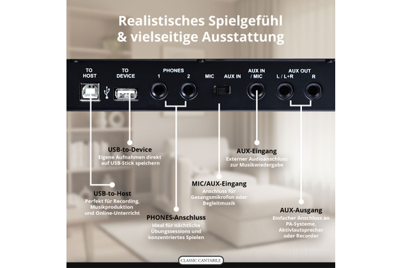 Classic Cantabile UP-1 OM Upright E-Piano Okoume Deluxe Set image 3