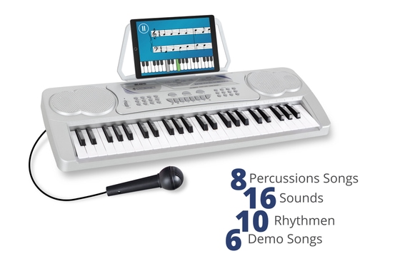 McGrey BK-4910SR Keyboard Met 49 Toetsen En Notenhouder Zilver image 3