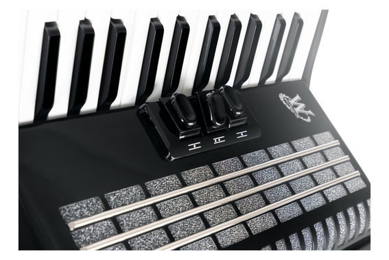 Weltmeister Perle 48  Bass Akkordeon 2-chörig Schwarz image 3