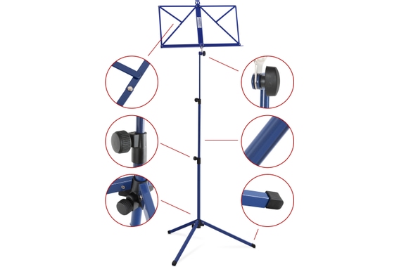 Classic Cantabile 100 Pupitre Medium Bleu Set incl. Boîte de Rangement image 3