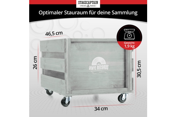 Stagecaptain SPK-100 GY Cassa per Dischi "Emil" Grigia 2x Set image 3