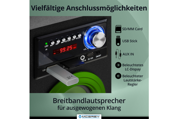 McGrey BS-20 Beachside Enceinte Bluetooth Verte image 3