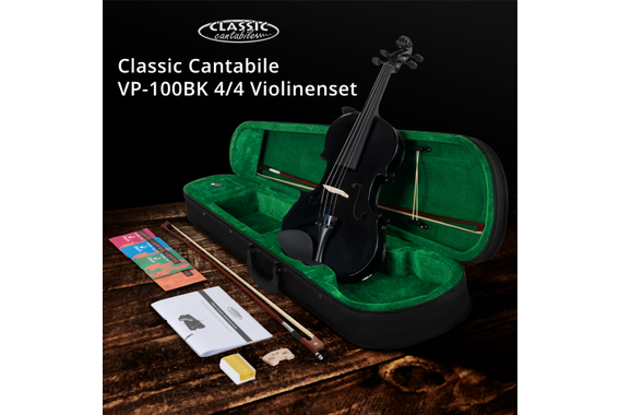 Classic Cantabile VP-100BK 4/4 Violinenset Schwarz  - Retoure (Zustand: akzeptabel) image 3