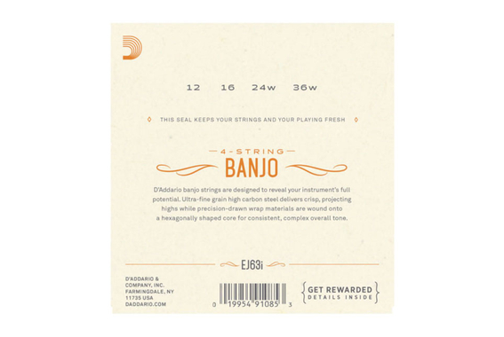 D'Addario EJ63i Irish Tenor Banjo 3x Set image 3