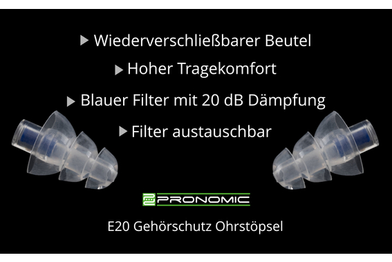 Pronomic E20 Gehoorbescherming Oordoppen 20dB 5x Set image 3