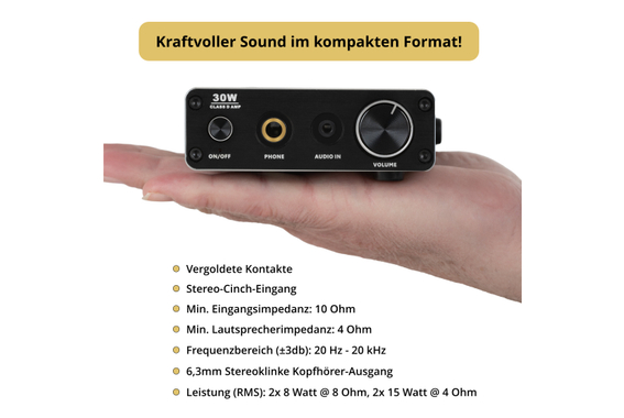 Pronomic MAMP-215 Mini-Hifi-Verstärker 30 Watt  - Retoure (Zustand: sehr gut) image 3