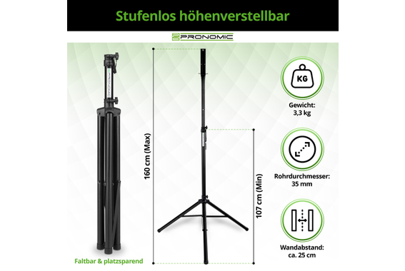 Pronomic DA-45S BK Dartboard Ständer Schwarz Set inkl. Transporttasche  - Retoure (Zustand: sehr gut) image 3