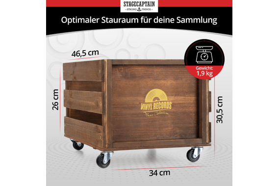 Stagecaptain SPKB-100 BN Schallplattenkiste "Emil" aus Bambus Braun  - Retoure (Zustand: sehr gut) image 3