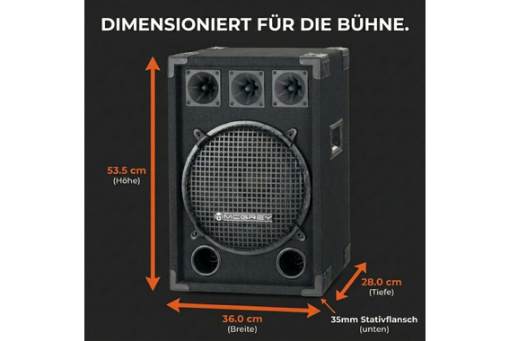 McGrey DJ-1222 Partykeller/DJ-Box 600W  - Retoure (Zustand: sehr gut) image 3