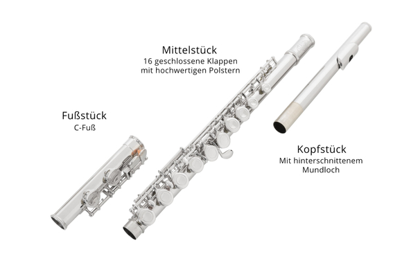 Classic Cantabile FL-100 Querflöte, Neusilber  - Retoure (Zustand: sehr gut) image 3