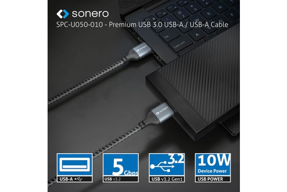 Sonero Cable de Datos USB-A a USB-A 3,0m USB 3.0 image 3