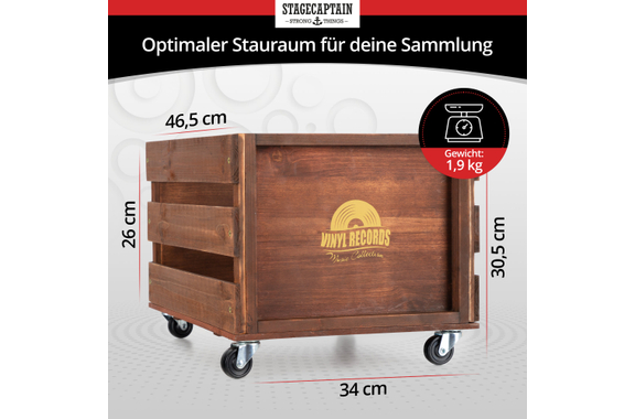 Stagecaptain SPK-100 BN Caja para Discos "Emil" Marrón Set de 3 image 3