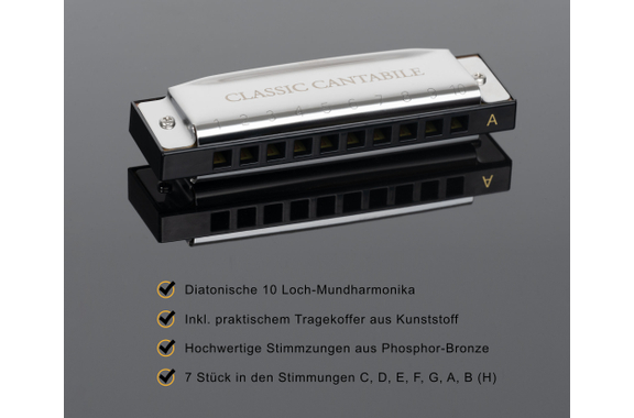 Classic Cantabile AHBS-7 Alabama Blues Harmonica 7er Set image 3