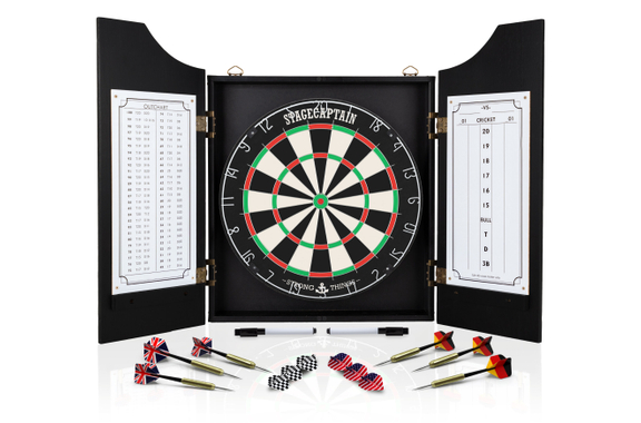 Stagecaptain DBC-1775 BK BullsEye Dartboard in Pub Dart Cabinet Set image 3