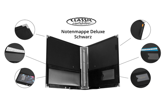 Classic Cantabile Deluxe Music Folder Black 5-Pack image 3