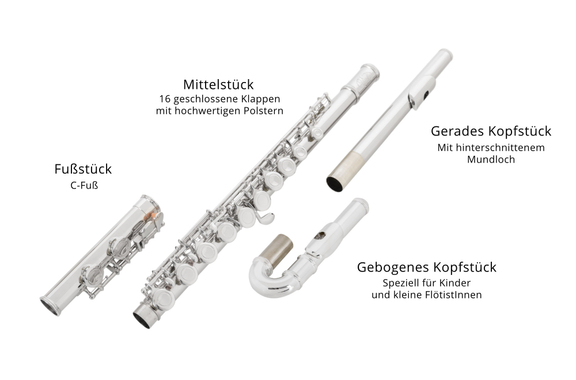 Classic Cantabile FL-200U Dwarsfluit Neusilber image 3