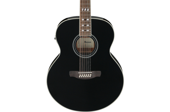 Ibanez AJ7012M1E-BK 12-String Guitare Folk Black High Gloss image 3