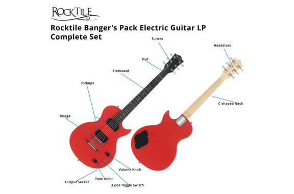 Set de Guitarra Eléctrica Rocktile L-Pack Red Incluye Amplificador, Funda, Afinador, Cable, Correa, Cuerdas y Escuela Incluye CD/DVD image 3