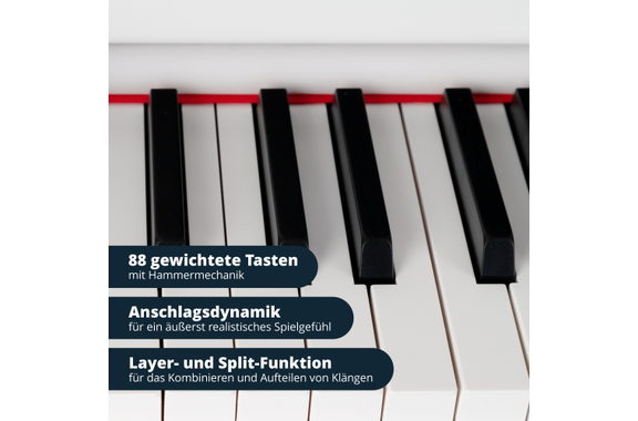 Classic Cantabile DP-230 WM E-Piano Wit mat Set image 3
