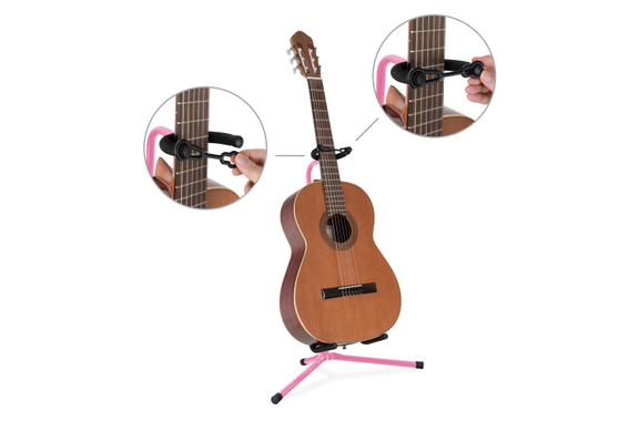 Classic Cantabile GS-30 PK Supporto per Chitarra (leggero) Rosa image 3