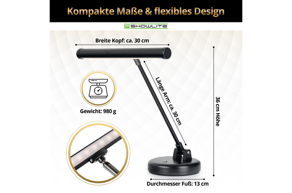 Lampe de Piano LED Showlite WW Noire image 3