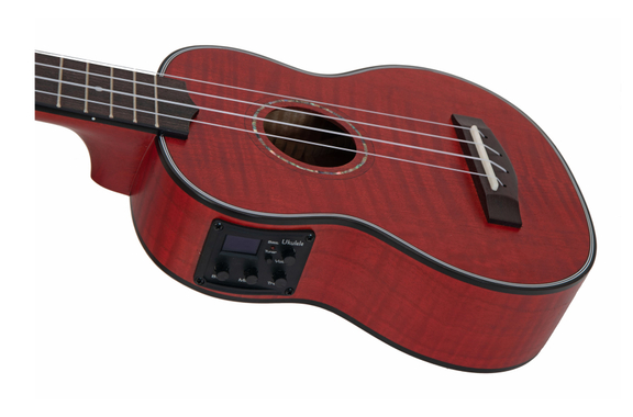 Dimavery UK-100 Sopran Ukulele Flamed Red image 3