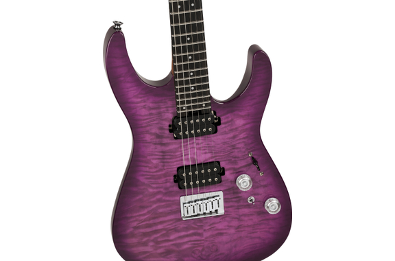 Charvel Pro-Mod Plus Dinky DK24 HH HT E Quilt Maple Violet Radiance image 3